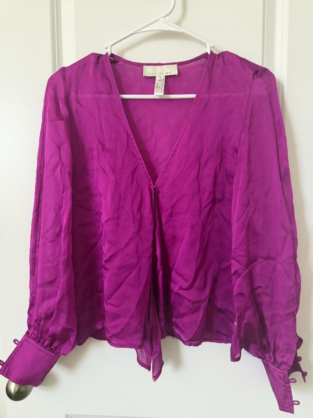 Women's Fleur du Mal Pink Silk Blouse
